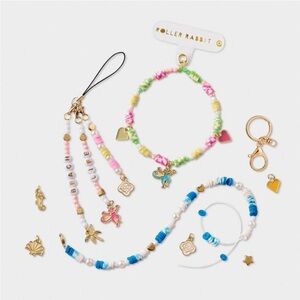 Roller Rabbit Jewelry Tech Accessory DIY Bead Set Kit Keychain Charms Bracelet